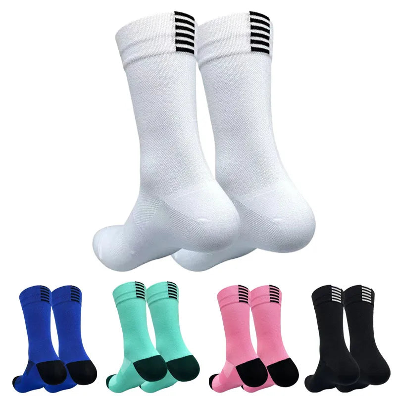 Men Cycling Socks Breathable Mesh Quick Dry Mid Tube