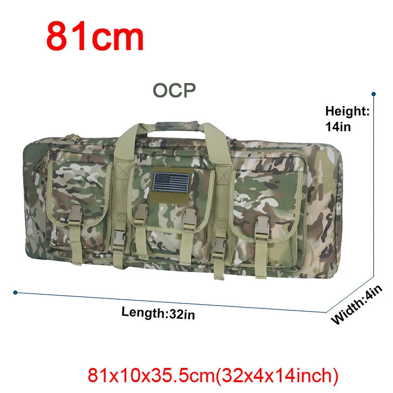 LQARMY Tactical Double Rifle Case Molle Rifle Bag Sniper Airsoft Gun Backpack Hunting