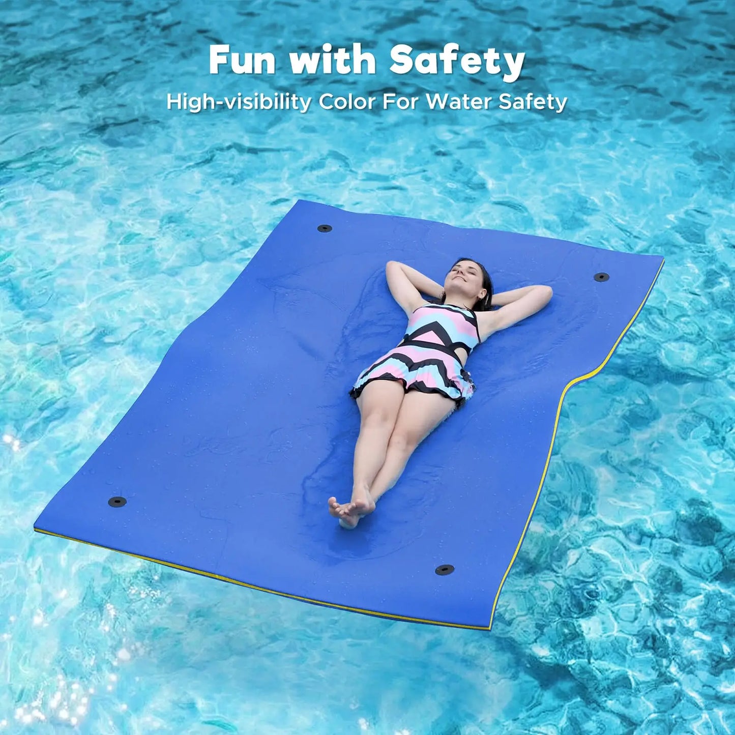 HALLOLURE Floating Water Pad Mat For Pool Beach Ocean Lake Sunbathing And Water Sports