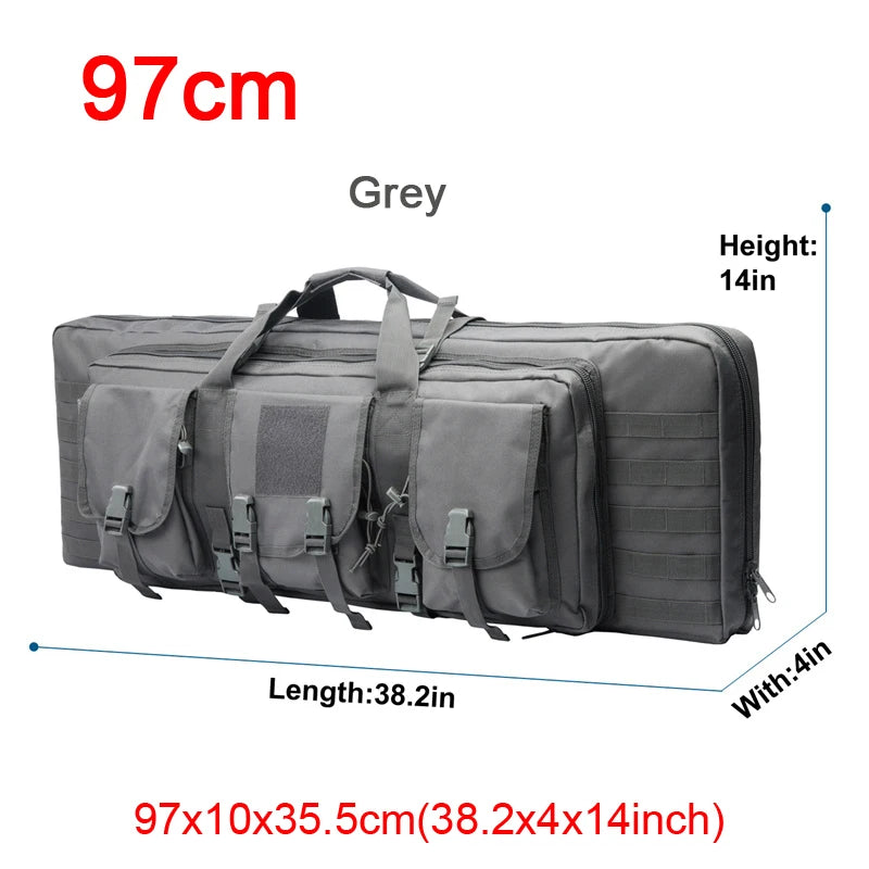 LQARMY Tactical Double Rifle Case Molle Rifle Bag Sniper Airsoft Gun Backpack Hunting