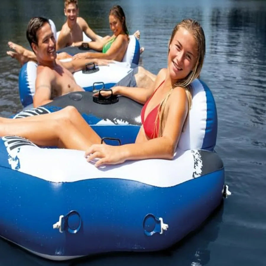 Connect Inflatable Floating Tubes Two Pack With One Person Tube