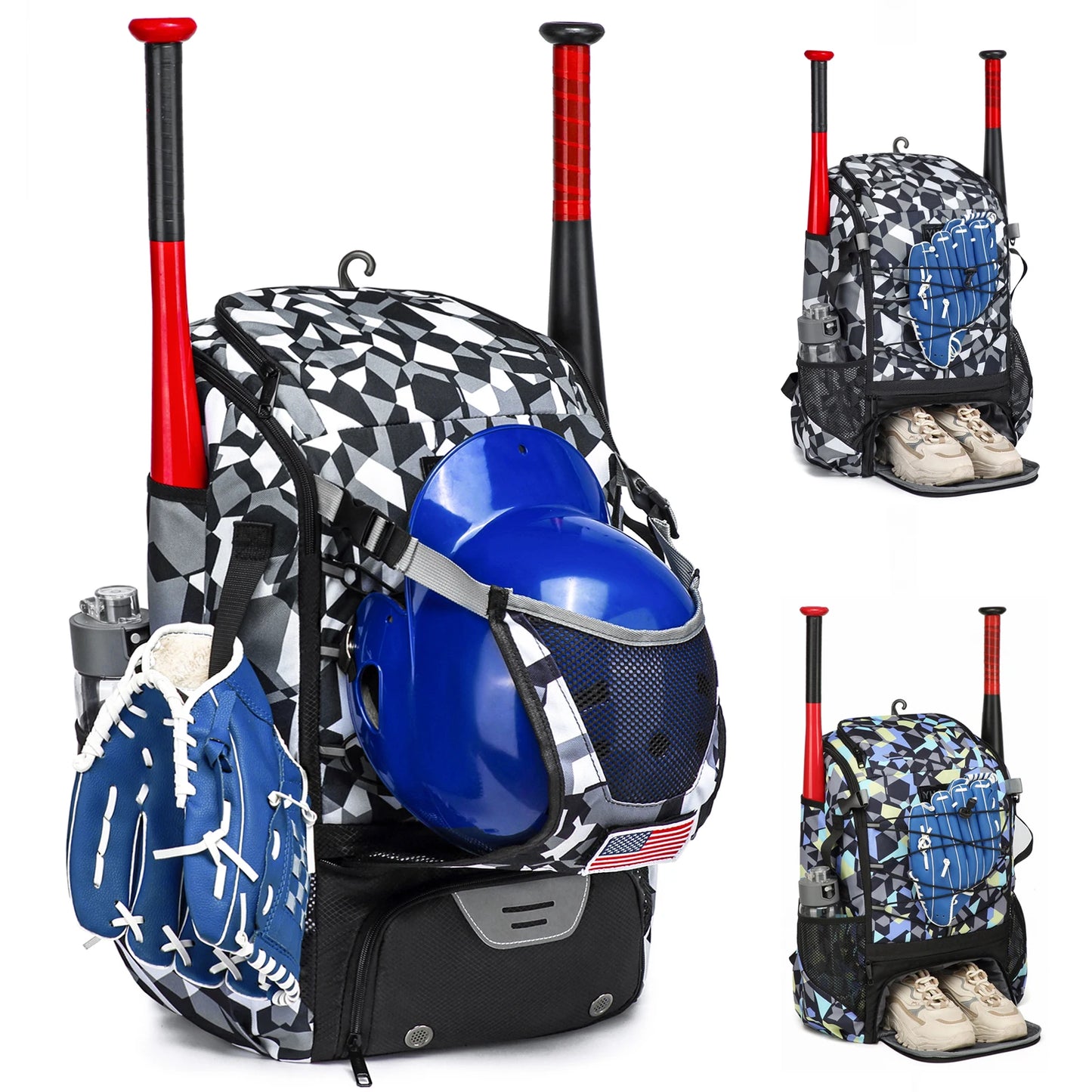 Youth Baseball Equipment Backpack With Shoe Compartment
