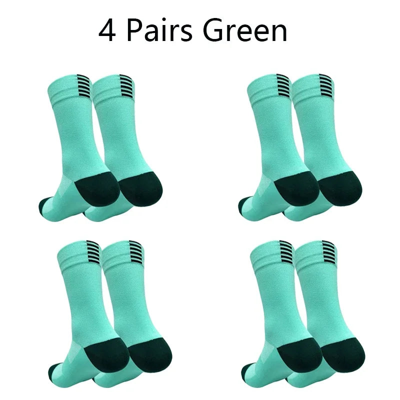 Men Cycling Socks Breathable Mesh Quick Dry Mid Tube