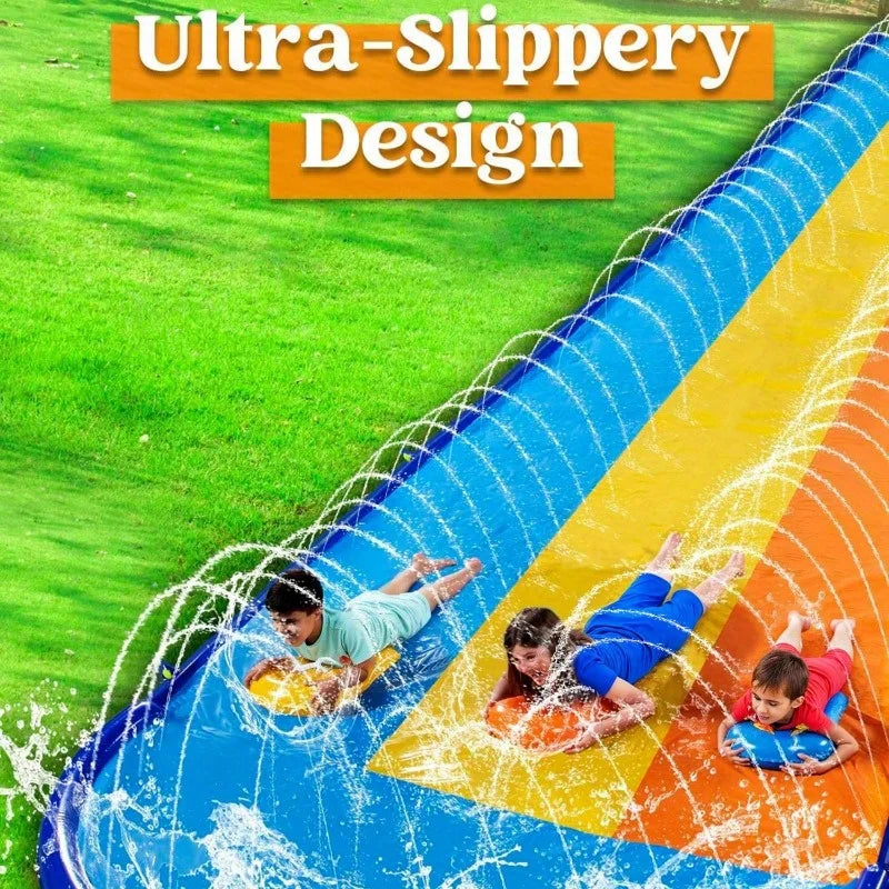 Joyfy Lawn Triple Water Slide With Built In Sprinkler