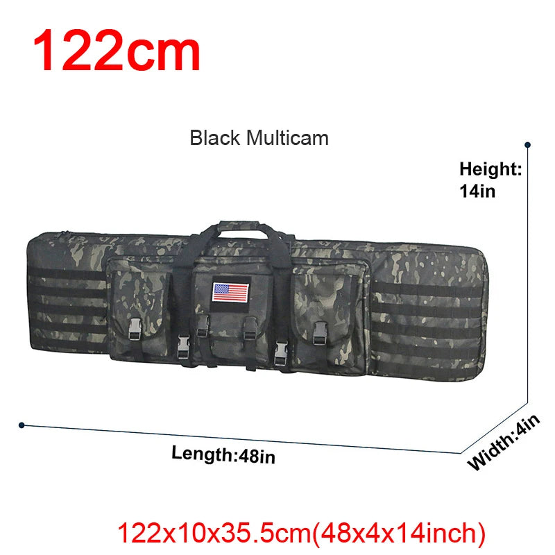 LQARMY Tactical Double Rifle Case Molle Rifle Bag Sniper Airsoft Gun Backpack Hunting