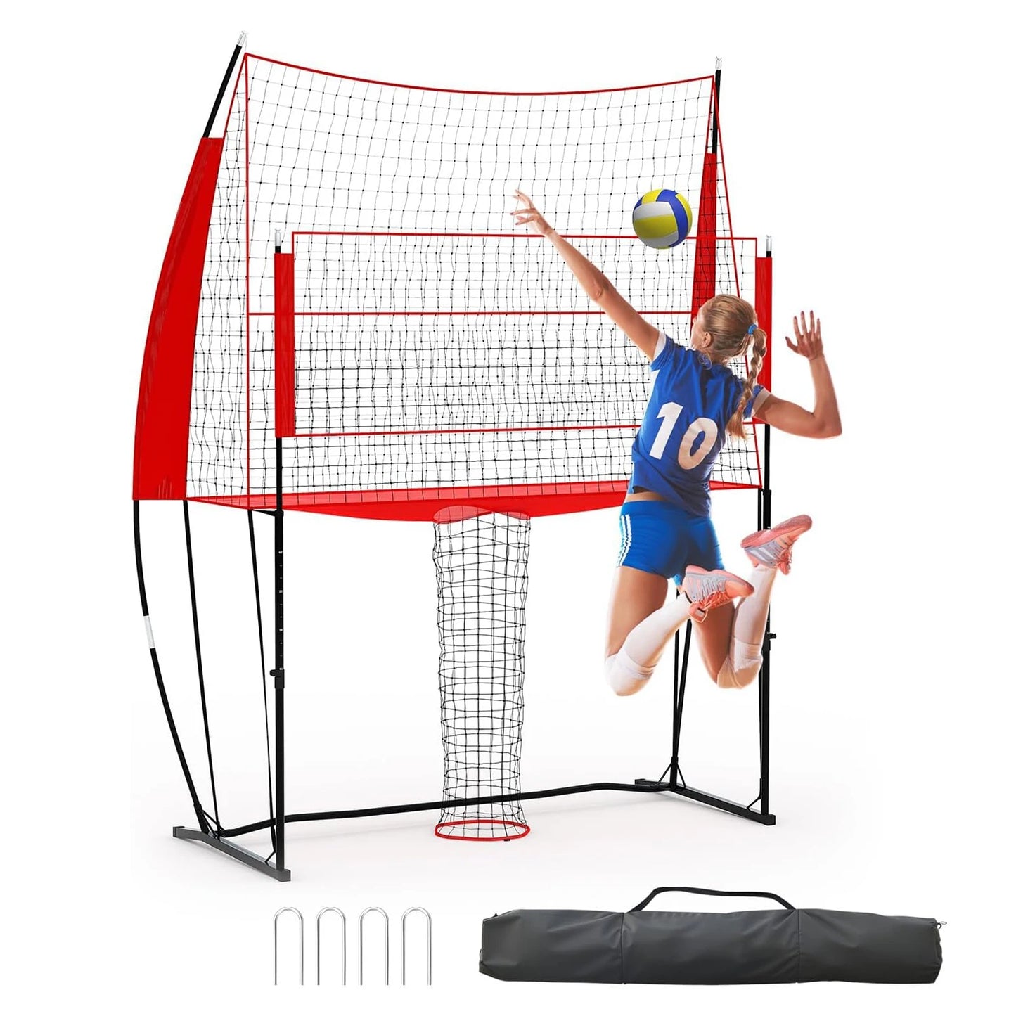 HiMISS Volleyball Practice Net Height Adjustable Portable Carry Bag