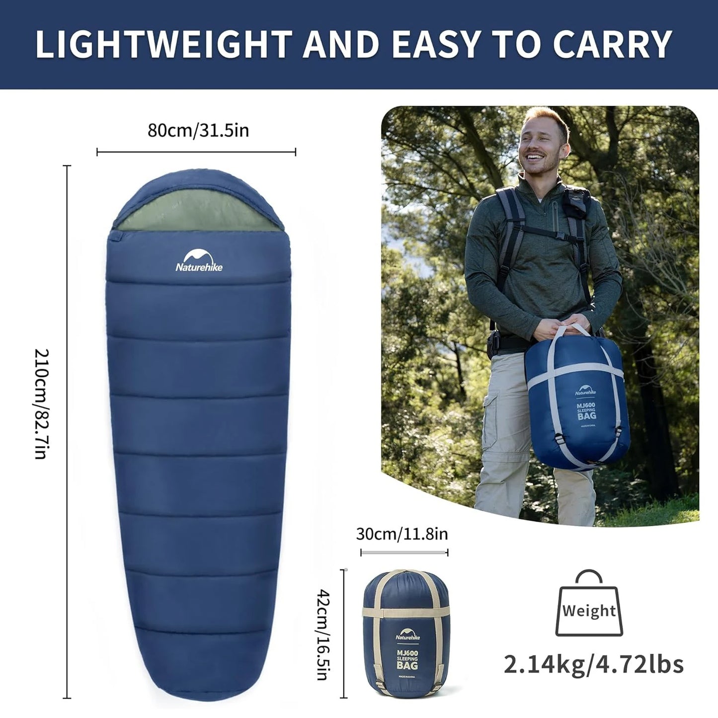 Naturehike Mummy Sleeping Bag Ultra Winter Warm For Adults MJ300
