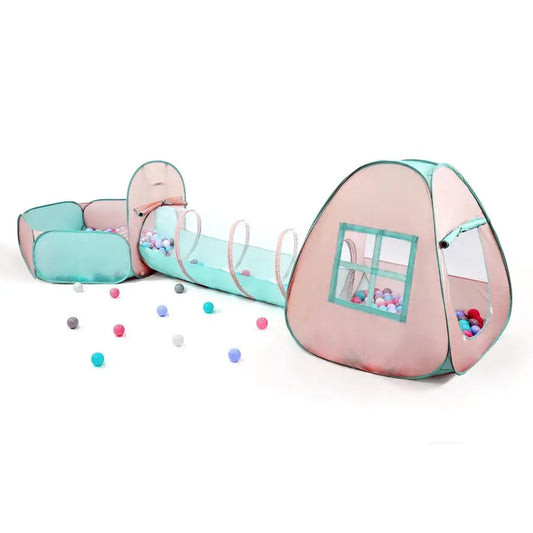 Pop Up Kids Play Tent With Tunnel Ball Pit Indoors