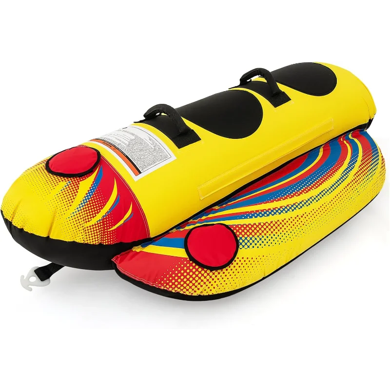 Goplus Inflatable Towable Tube Banana Boat EVA Padded Seats
