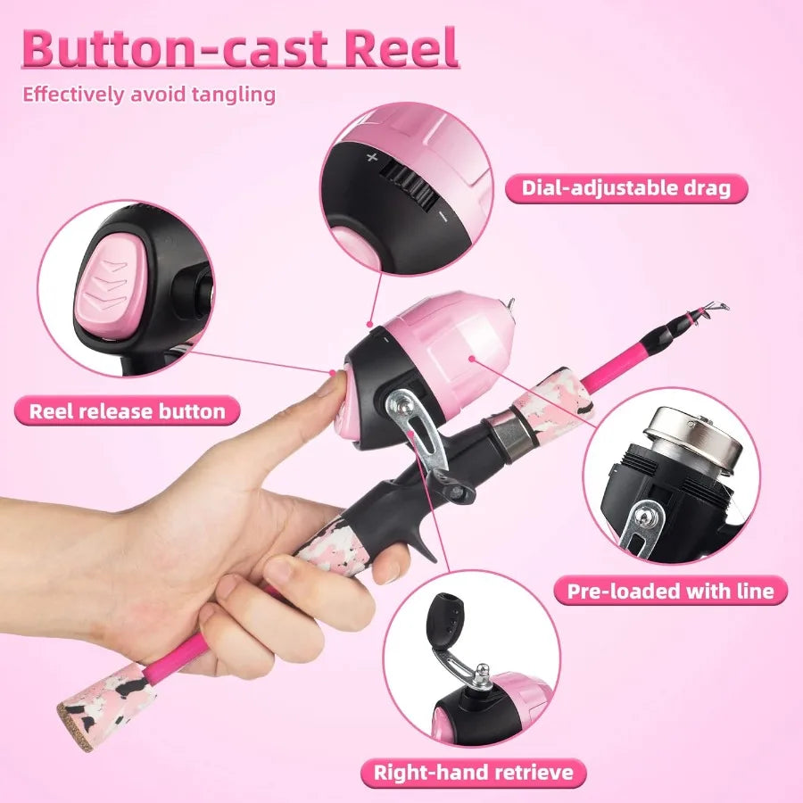 Hign-concerned Portable Telescopic Fishing Rod-and-Reel Combo-KitPro for Beginners